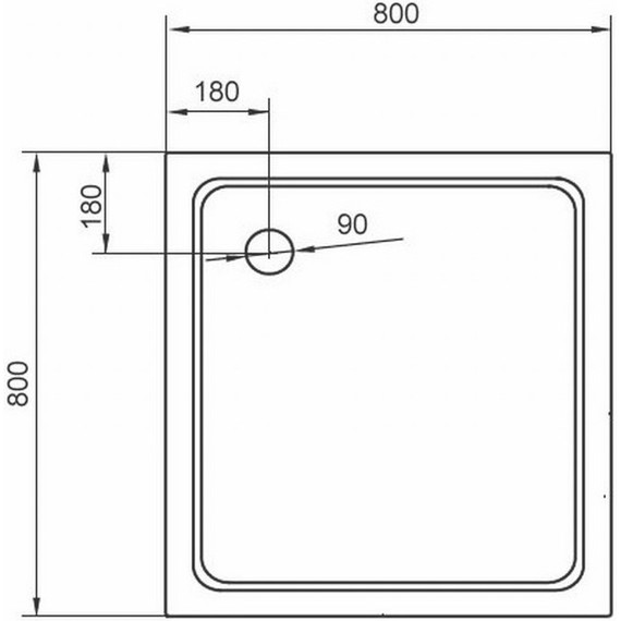Акриловый поддон Cezares TRAY-A-A-80-15-W 80х80 см фото 2