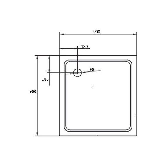 Акриловый поддон Cezares TRAY-A-A-90-15-W0 90х90 см фото 2