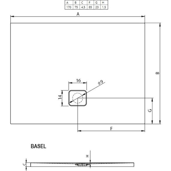 Акриловый поддон Riho Basel 423 170х75 см DC330050000000S фото 2