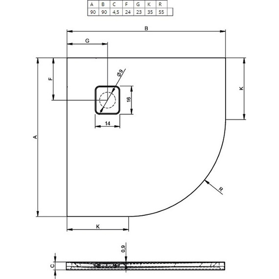 Акриловый поддон Riho Basel 451 90х90 см DC980050000000S фото 2