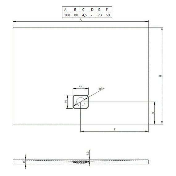Акриловый поддон Riho Basel 404 100х80 см DC140050000000S фото 2