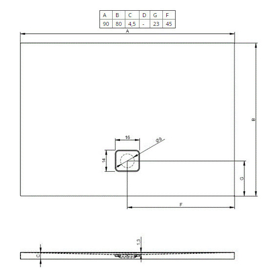 Акриловый поддон Riho Basel 402 90х80 см DC120050000000S фото 2