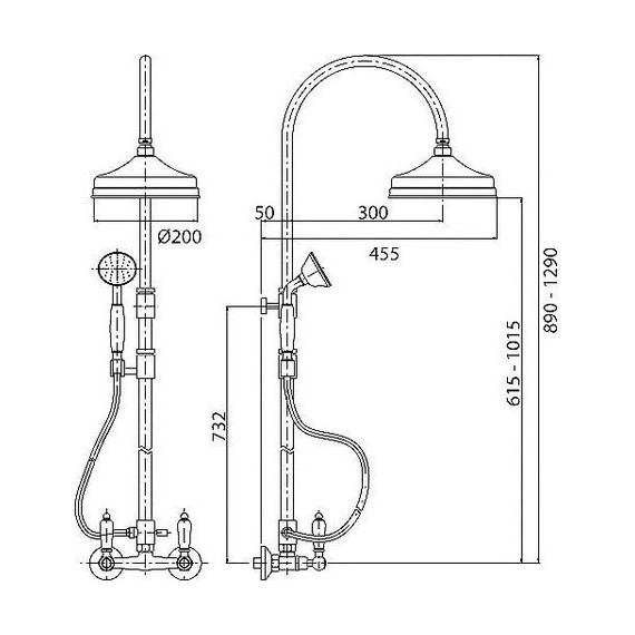 Душевая стойка Cezares First CD 02 Bi, Цвет производителя: бронза фото 2