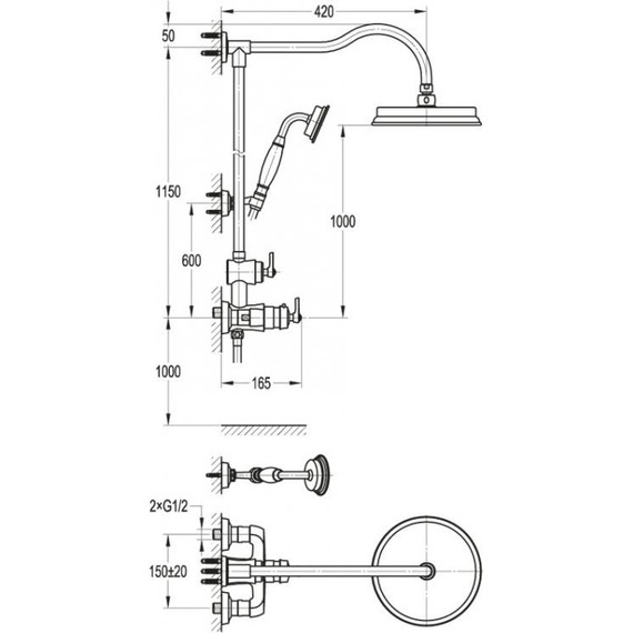 Душевая стойка Cezares Liberty CD 01 фото 2