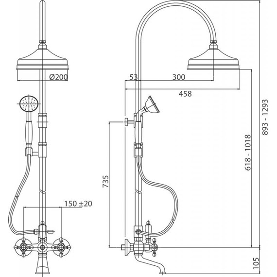 Душевая стойка Cezares Lord CVD 03/24, Цвет производителя: золото - 2 Душевая стойка Cezares Lord CVD 03/24, Цвет производителя: золото фото 2