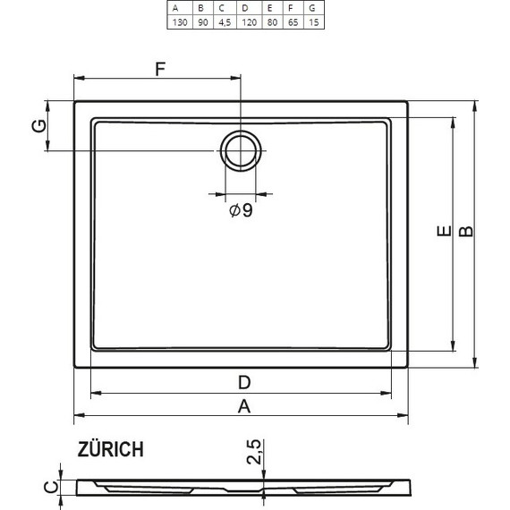 Акриловый поддон Riho Zurich 262 130х90 см DA0200500000000 фото 2