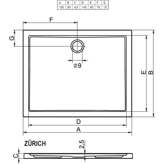 Акриловый поддон Riho Zurich 264 150х90 см DA0600500000000 - 2 Акриловый поддон Riho Zurich 264 150х90 см DA0600500000000 фото 2