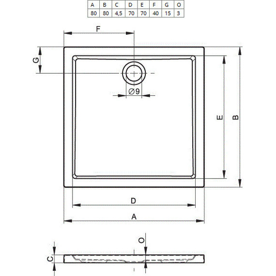 Акриловый поддон Riho Zurich 248 80х80 см DA5600500000000 фото 2