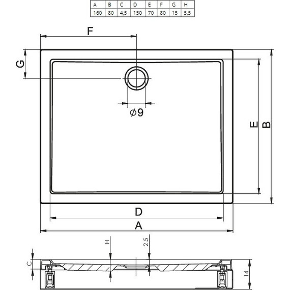 Акриловый поддон Riho Davos 269 160х80 см DA8300500000000 - 2 Акриловый поддон Riho Davos 269 160х80 см DA8300500000000 фото 2