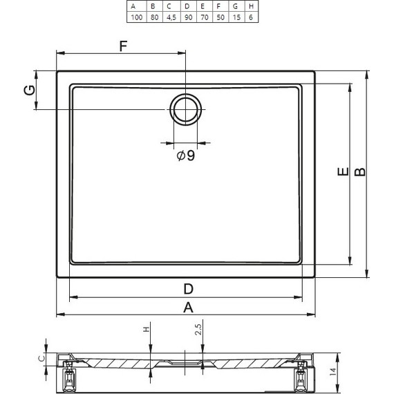 Акриловый поддон Riho Davos 273 100х80 см DA7300500000000 - 2 Акриловый поддон Riho Davos 273 100х80 см DA7300500000000 фото 2