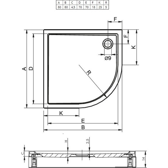 Акриловый поддон Riho Davos 279 80х80 см DA8700500000000 фото 2