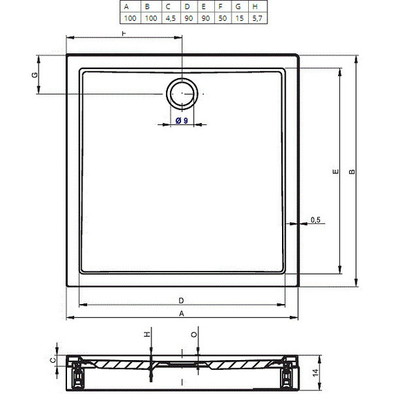 Акриловый поддон Riho Davos 261 100х100 см DA6900500000000 - 2 Акриловый поддон Riho Davos 261 100х100 см DA6900500000000 фото 2