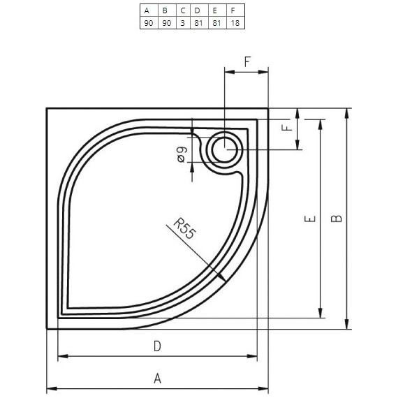 Мраморный поддон Riho Kolping DB14 90х90 см DB1400500000000 фото 2