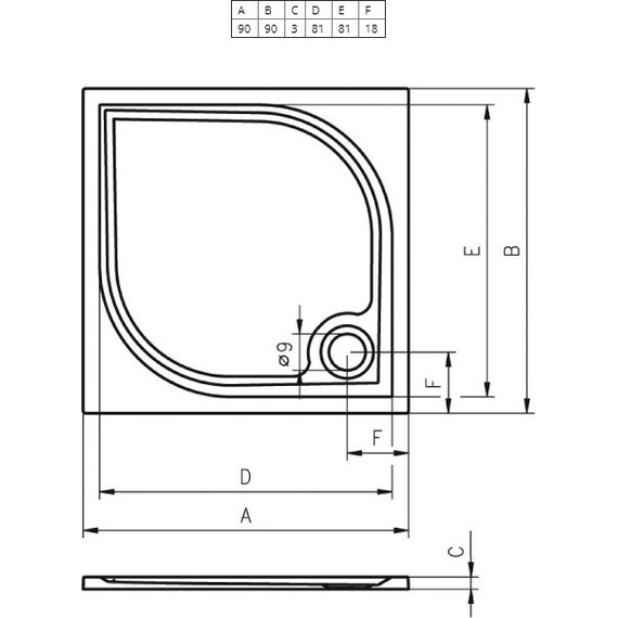 Мраморный поддон Riho Kolping DB21 90х90 см DB2100500000000 фото 2