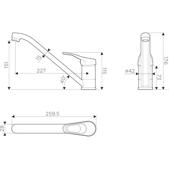 Смеситель для кухни Omoikiri Kado-BE 4994167, хром/ваниль фото 3