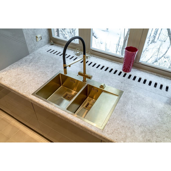 Смеситель для кухни Omoikiri Kanto-PVD-LG 4994014, светлое золото/черный - 12 Смеситель для кухни Omoikiri Kanto-PVD-LG 4994014, светлое золото/черный фото 12