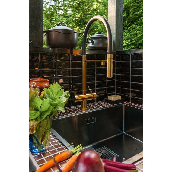 Смеситель для кухни Omoikiri Kanto-PVD-LG 4994014, светлое золото/черный - 9 Смеситель для кухни Omoikiri Kanto-PVD-LG 4994014, светлое золото/черный фото 9