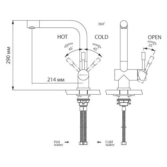 Смеситель для кухни Omoikiri Koriyama 4991005, сталь фото 5