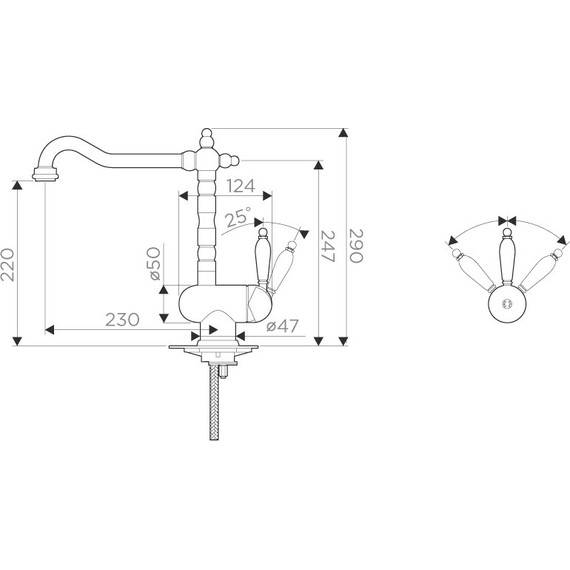 Смеситель для кухни Omoikiri Kyoto-A 4994287, античная латунь - 6 Смеситель для кухни Omoikiri Kyoto-A 4994287, античная латунь фото 6
