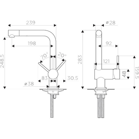 Смеситель для кухни Omoikiri Tanigawa-BN 4994242, сталь - 4 Смеситель для кухни Omoikiri Tanigawa-BN 4994242, сталь фото 4