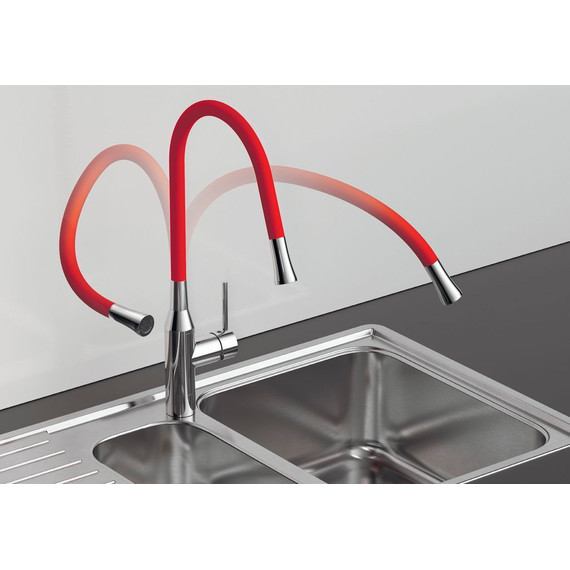 Смеситель для кухни Omoikiri Yatomi-BN-R 4994248, сталь/красный фото 4