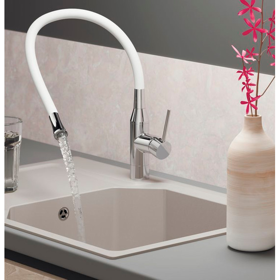 Смеситель для кухни Omoikiri Yatomi-BN-WH 4994250, сталь/белый - 4 Смеситель для кухни Omoikiri Yatomi-BN-WH 4994250, сталь/белый фото 4