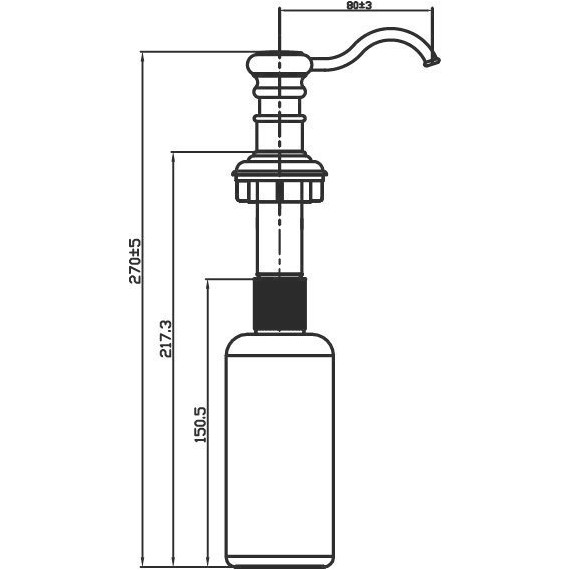 Дозатор для моющего средства OM-01-AB 4995003, античная латунь фото 3