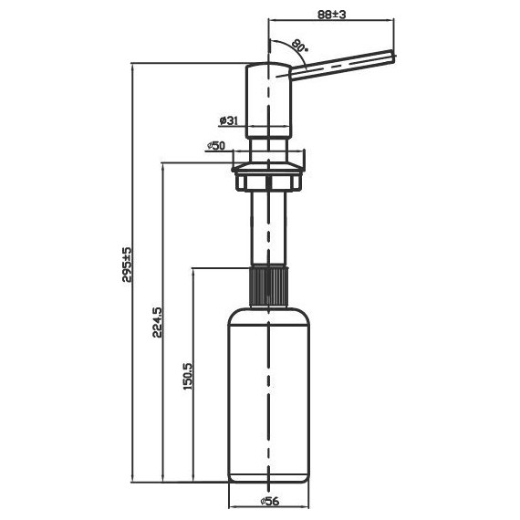 Дозатор для моющего средства OM-02-BN 4995008, сталь - 3 Дозатор для моющего средства OM-02-BN 4995008, сталь фото 3
