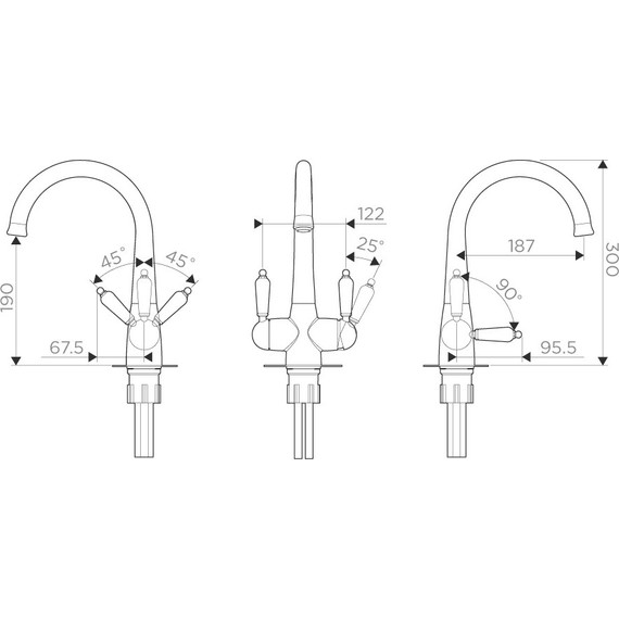 Смеситель для кухни Omoikiri Okinawa-2-SI 4994255, античное серебро фото 6