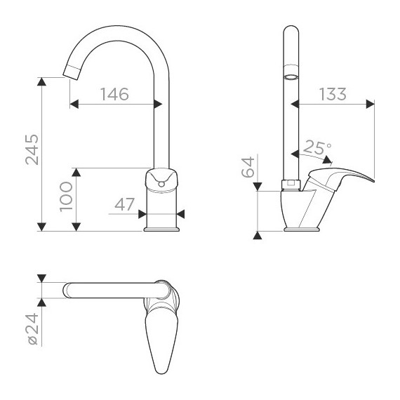 Смеситель для кухни Omoikiri Umi-GR 4994266, Leningrad grey фото 3