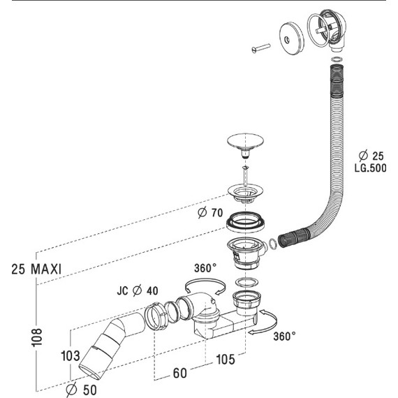 Сифон для душевого поддона Radaway B602R Clic-Clak фото 2
