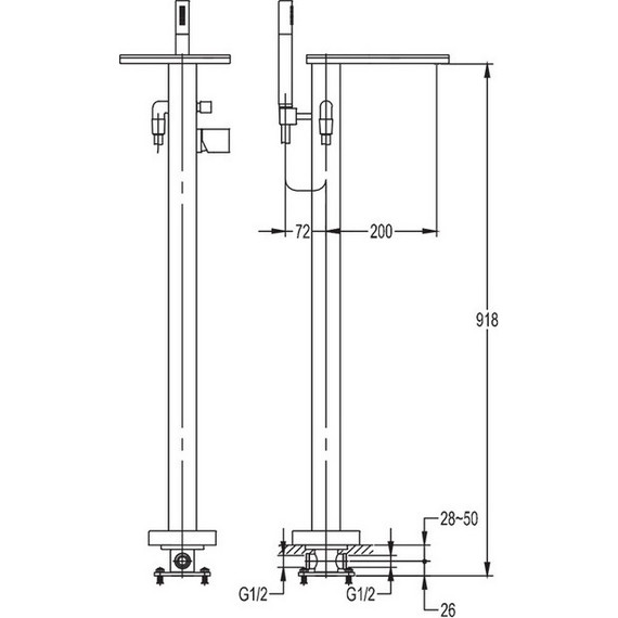 Смеситель для ванны Cezares Cascado F-VDP-01 фото 3