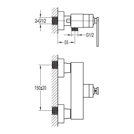 Смеситель для душа Cezares CITY-F-D-01 фото 2