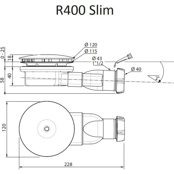 Сифон для душевого поддона Radaway R400W SLIM фото 2