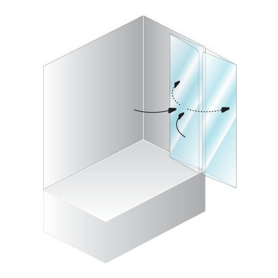 Шторка для ванны Kolpa-San Sole TP 112 см, хром/прозрачное фото 3