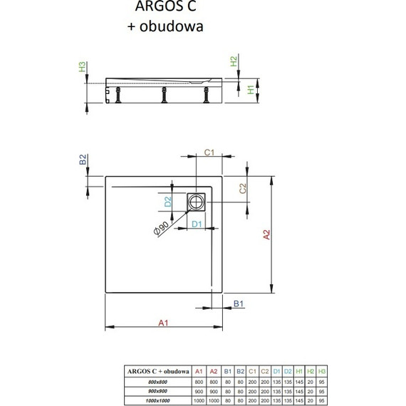 Поддон акриловый Radaway Argos C1000 100х100 см 4ACN1010-02 - 2 Поддон акриловый Radaway Argos C1000 100х100 см 4ACN1010-02 фото 2