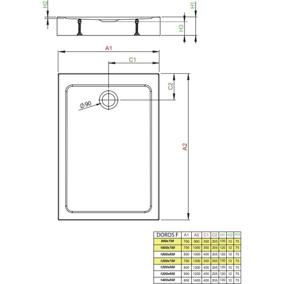 Поддон акриловый Radaway Doros F Compact 100х70 см SDRFP1070-05 фото 2