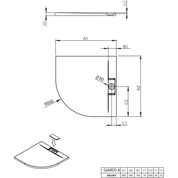 Поддон мраморный Radaway Giaros A90 90х90 см MKGA9090-03 - 2 Поддон мраморный Radaway Giaros A90 90х90 см MKGA9090-03 фото 2