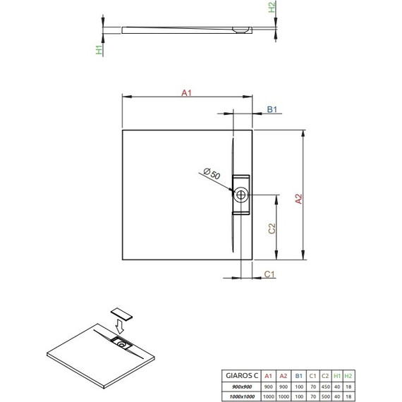 Поддон мраморный Radaway Giaros C90 90х90 см MKGC9090-03 фото 2