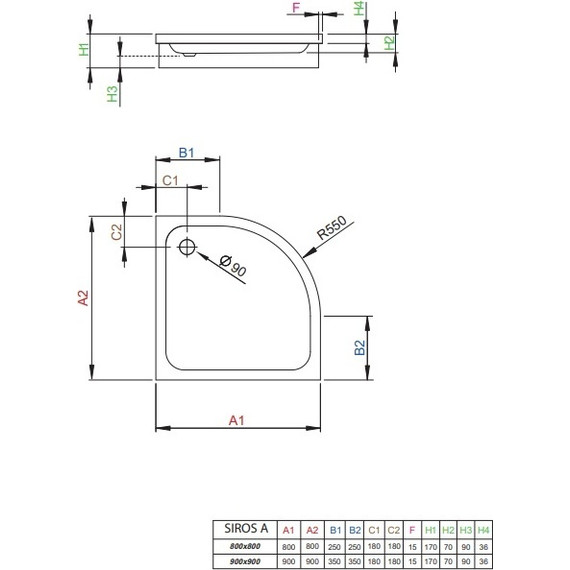 Поддон акриловый Radaway Siros A800 80х80 см SBA8817-1 - 2 Поддон акриловый Radaway Siros A800 80х80 см SBA8817-1 фото 2