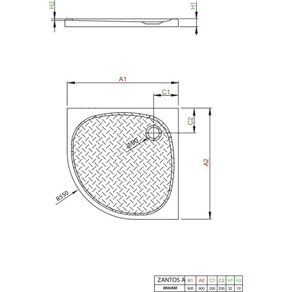 Поддон мраморный Radaway Zantos A 90х90 см M3ZNA9090-06 - 2 Поддон мраморный Radaway Zantos A 90х90 см M3ZNA9090-06 фото 2