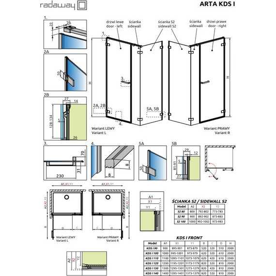Душевое ограждение Radaway Arta KDS I + S2 120х90 см L/R, хром/прозрачное фото 3