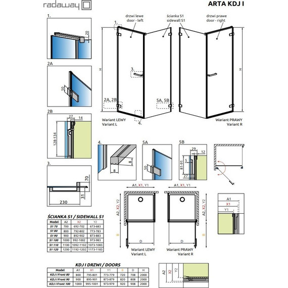 Душевое ограждение Radaway Arta KDJ I + S1 80х80 см L/R, хром/прозрачное - 3 Душевое ограждение Radaway Arta KDJ I + S1 80х80 см L/R, хром/прозрачное фото 3