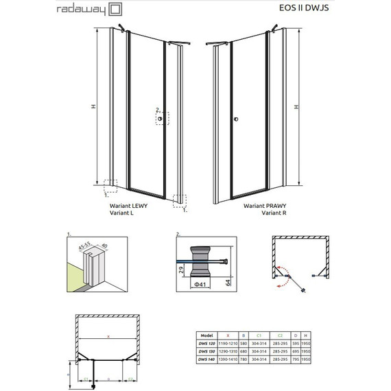 Душевая дверь Radaway EOS II DWJS 140 см L/R, хром/прозрачное - 3 Душевая дверь Radaway EOS II DWJS 140 см L/R, хром/прозрачное фото 3