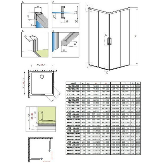 Душевое ограждение Radaway Idea KDD 80х80 см, хром/прозрачное фото 4