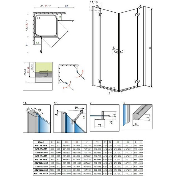 Душевое ограждение Radaway Fuenta New KDD 90х90 см, хром/прозрачное фото 3