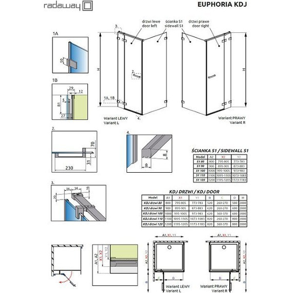 Душевое ограждение Radaway Euphoria KDJ 120х120 см L/R, хром/прозрачное - 3 Душевое ограждение Radaway Euphoria KDJ 120х120 см L/R, хром/прозрачное фото 3
