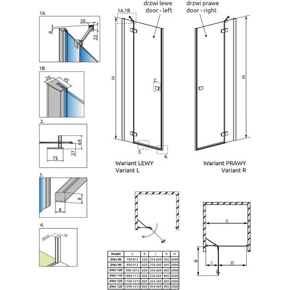 Душевая дверь Radaway Fuenta New DWJ 130 см L/R, хром/прозрачное - 3 Душевая дверь Radaway Fuenta New DWJ 130 см L/R, хром/прозрачное фото 3