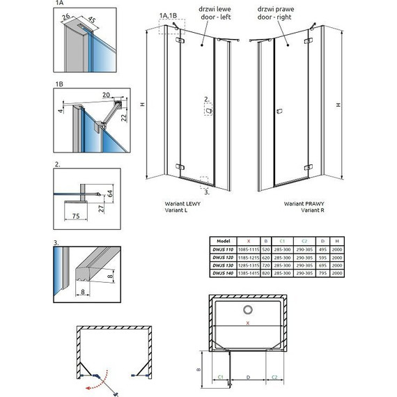 Душевая дверь Radaway Fuenta New DWJS 130 см L/R, хром/прозрачное - 2 Душевая дверь Radaway Fuenta New DWJS 130 см L/R, хром/прозрачное фото 2