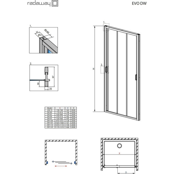Душевая дверь Radaway Evo DW 80 см хром/прозрачное фото 3